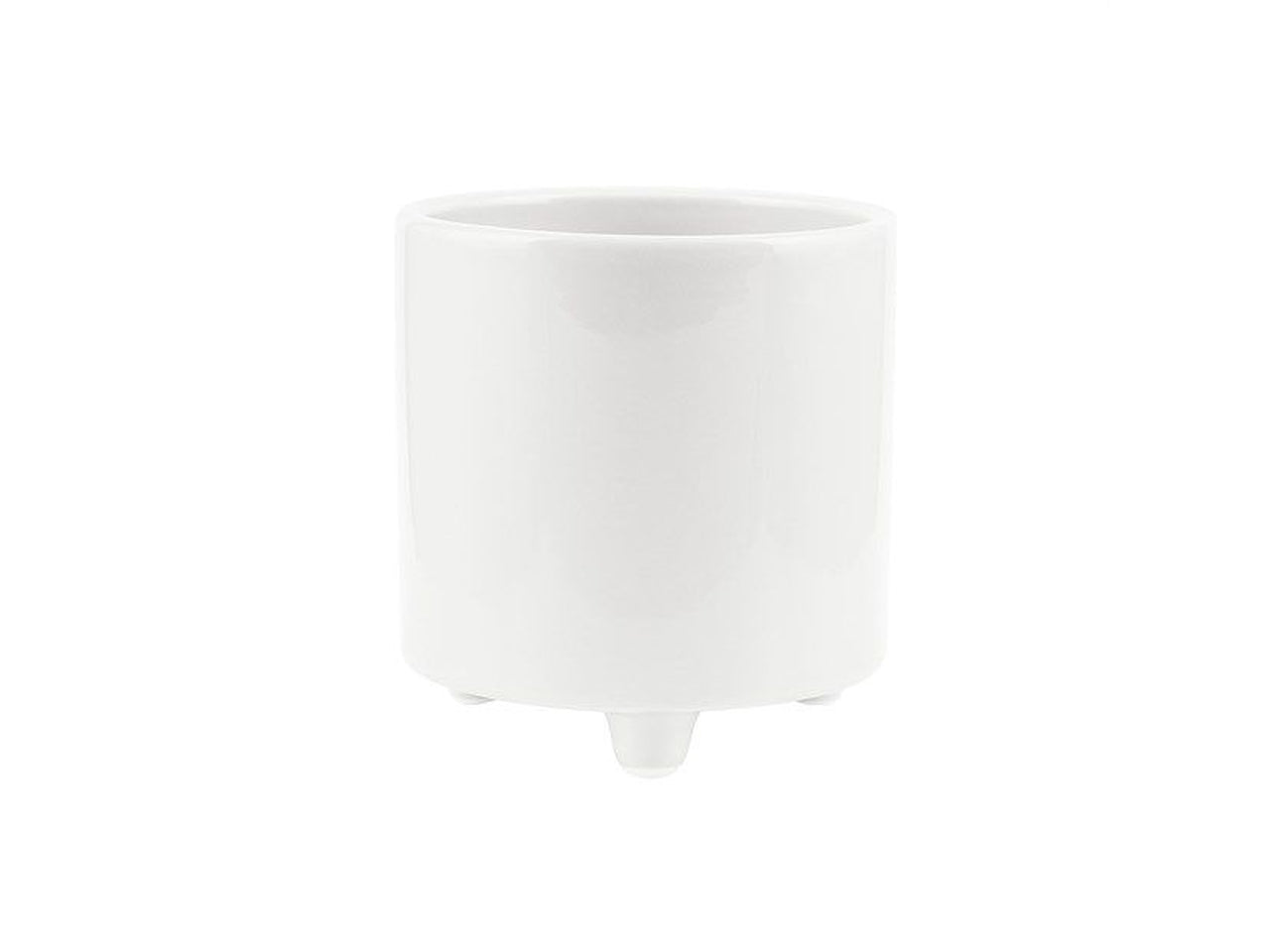Cilindro ceramica con piede bianco h.147x137mm interno h.120x125mm