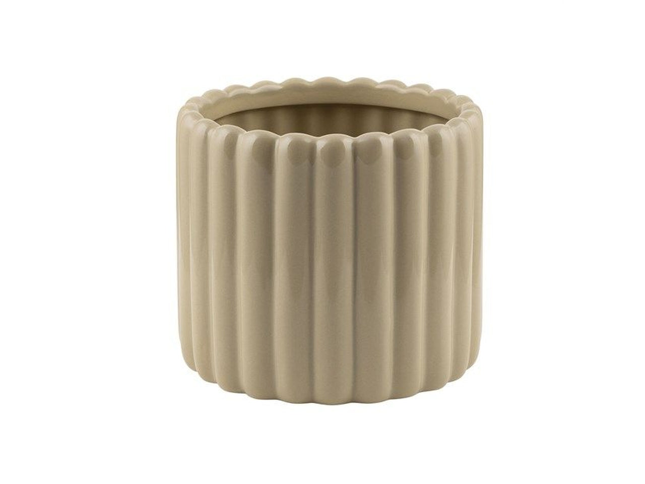 Cilindro rigato ceramica tortora h.105x125mm interno h.100x105mm