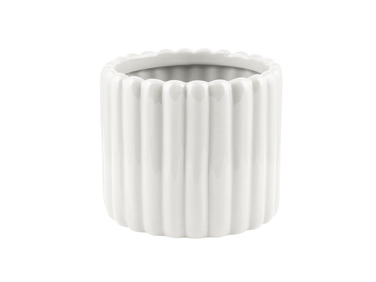 Cilindro rigato ceramica bianco h.125x144mm interno h.116x120mm