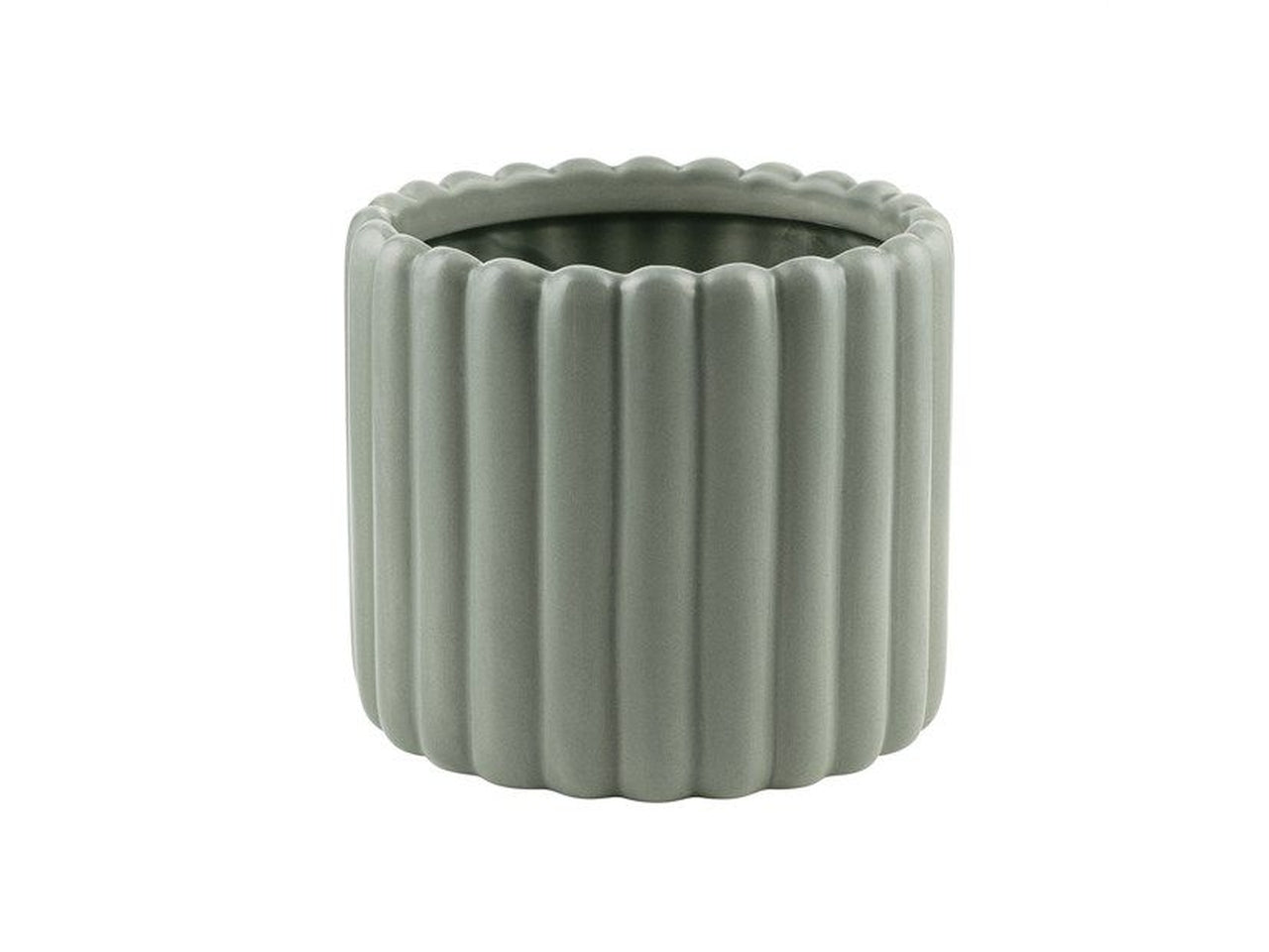 Cilindro rigato ceramica verde petrolio h.125x144mm interno h.116x120mm