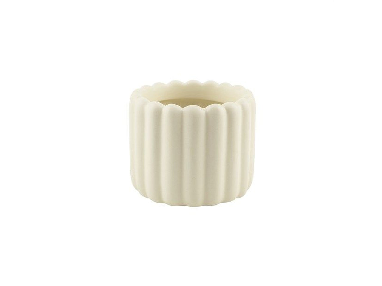 Cilindro rigato ceramica avorio h.65x81mm interno h.60x61mm