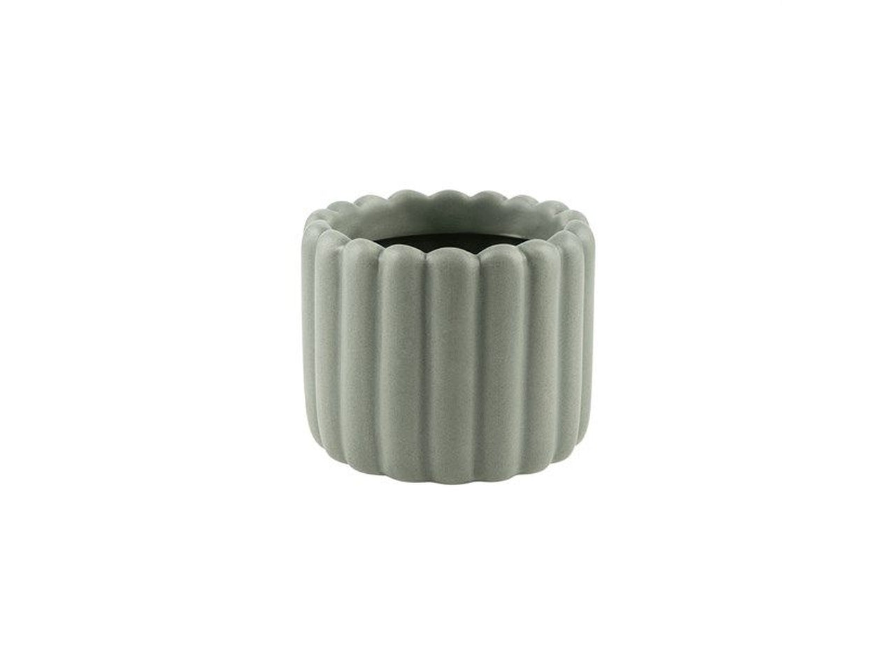 Cilindro rigato ceramica verde petr. h.65x81mm interno h.60x61mm