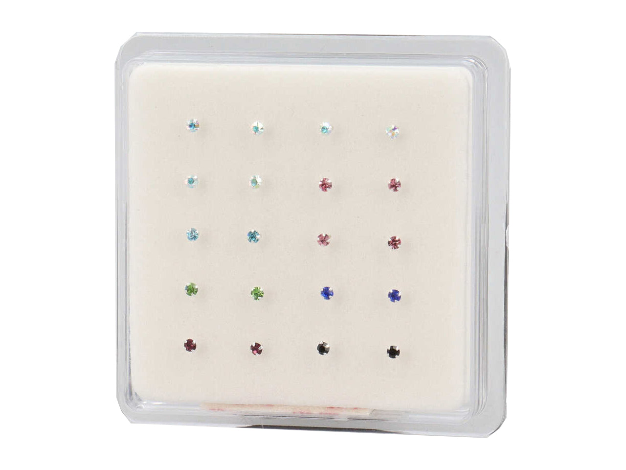 Nasini argento punti luce 20MM di colori assortiti scatola contiene 20 nasini