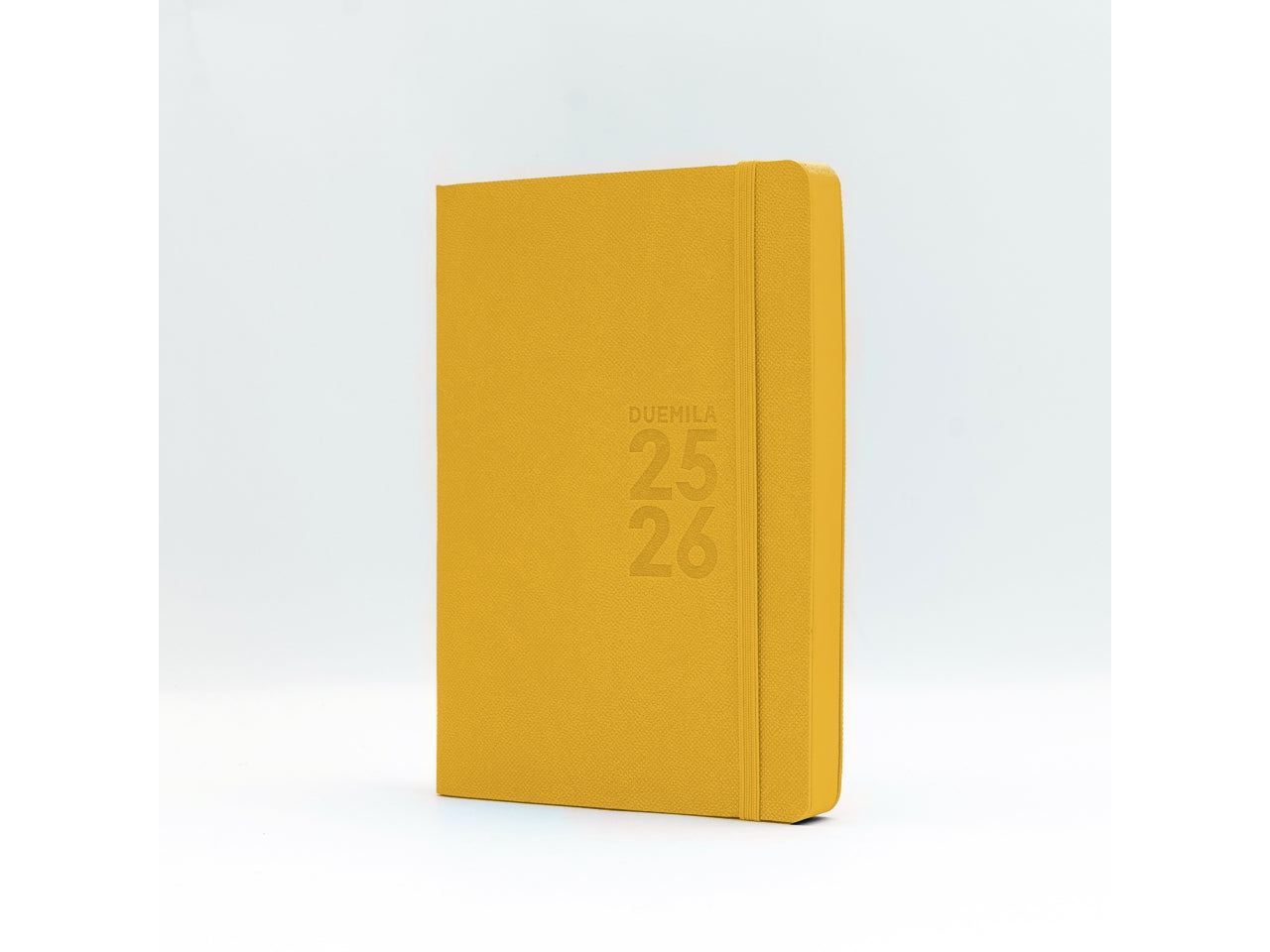 Agenda 2025/2026 16 mesi giornaliera 12x17cm monobloc con elastico giallo