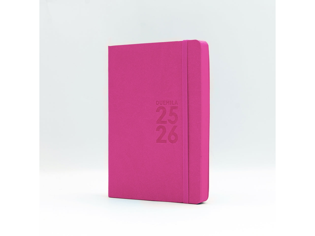 Agenda 2025/2026 16 mesi giornaliera 12x17cm monobloc con elastico rosa