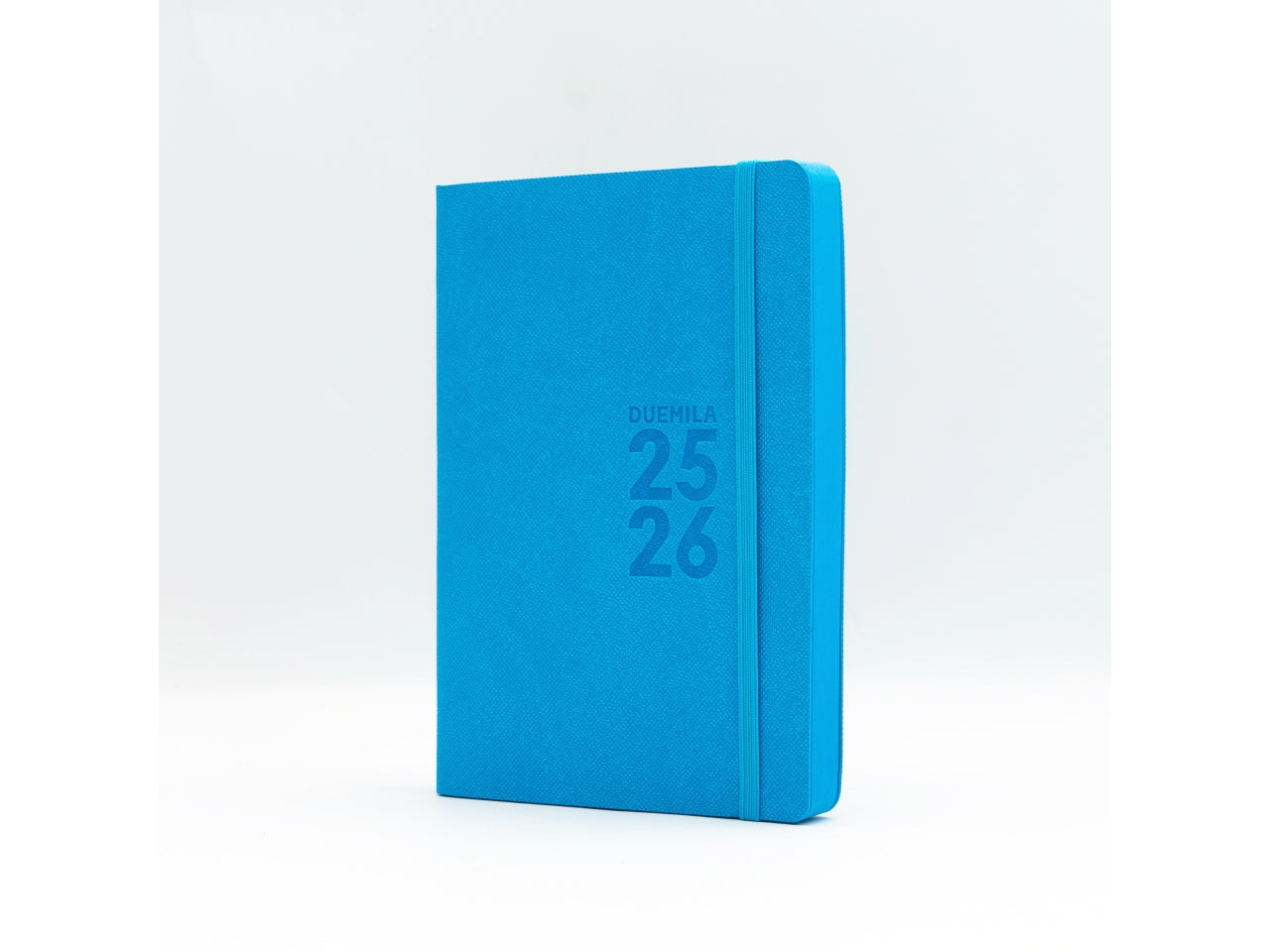 Agenda 2025/2026 16 mesi giornaliera 12x17cm monobloc con elastico azzurro