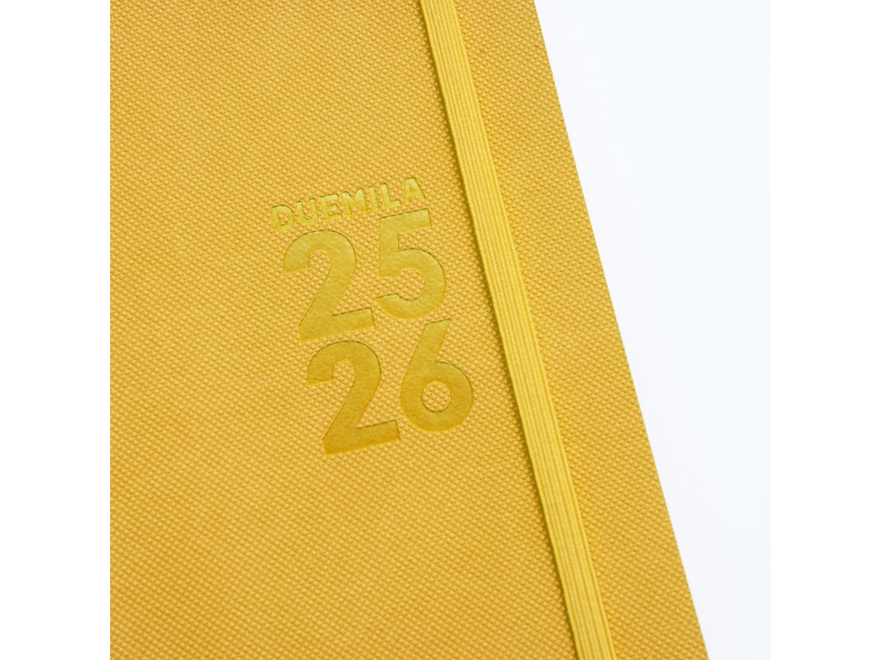 Agenda 2025/2026 16 mesi settimanale 15x21cm monobloc con elastico giallo