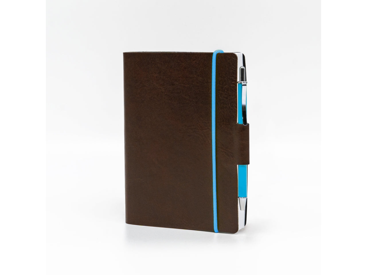 Agenda blueband 2026 9x13cm con elastico in similpelle marrone $