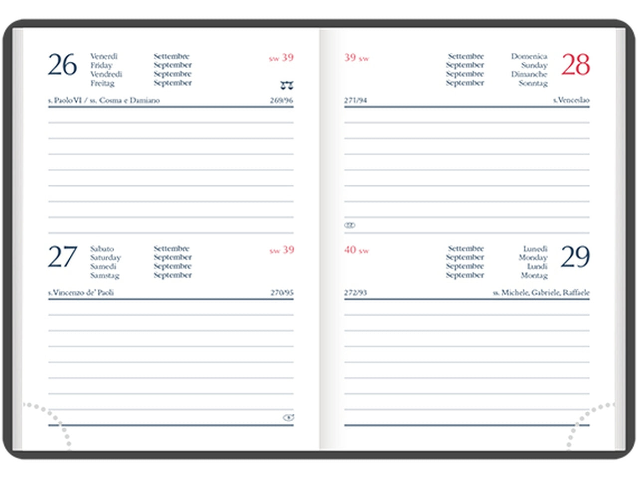 Agenda caribe 2026 7x10cm bigiornaliera ruggine