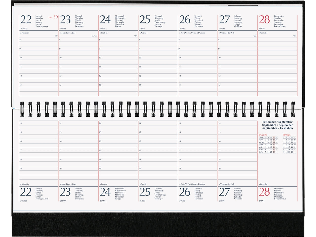 Planning caribe 2026 29,8x10,5cm settimanale ruggine $