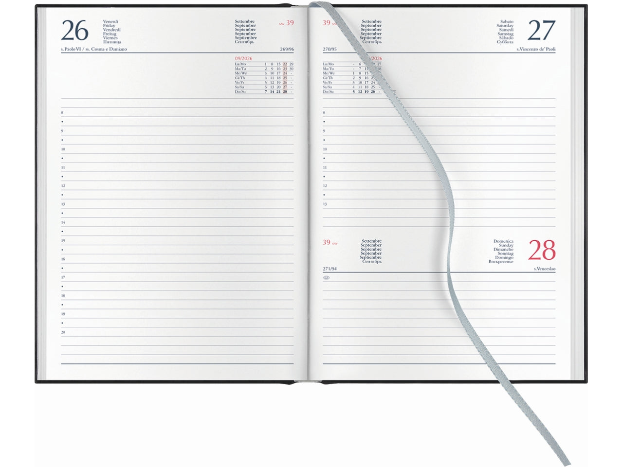 Agenda dynamic 2026 14,5x20,5cm giornaliera nero