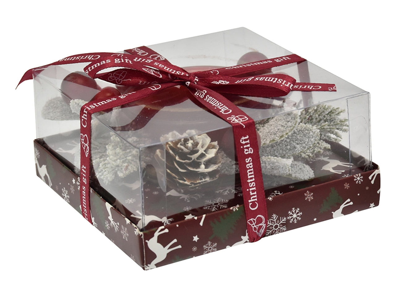 Portacandela con tea light 11,3x5,5cm rosso