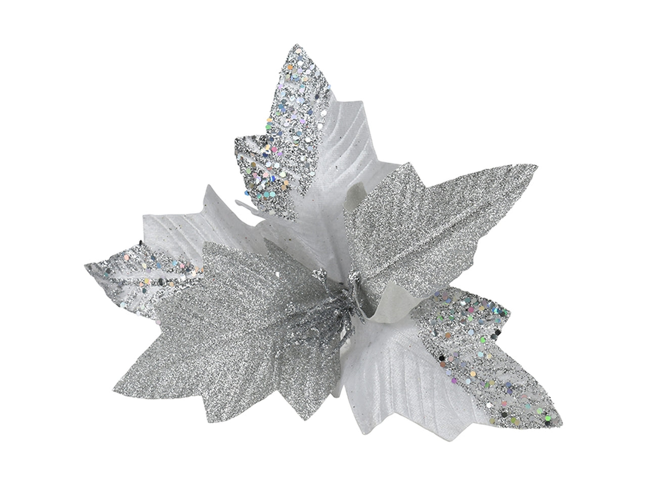 Pick fiore con 5 petali bianchi e argento