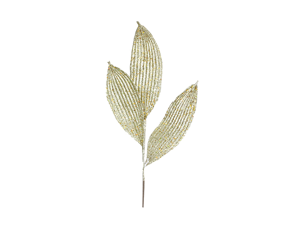 Ramo foglie glitter oro