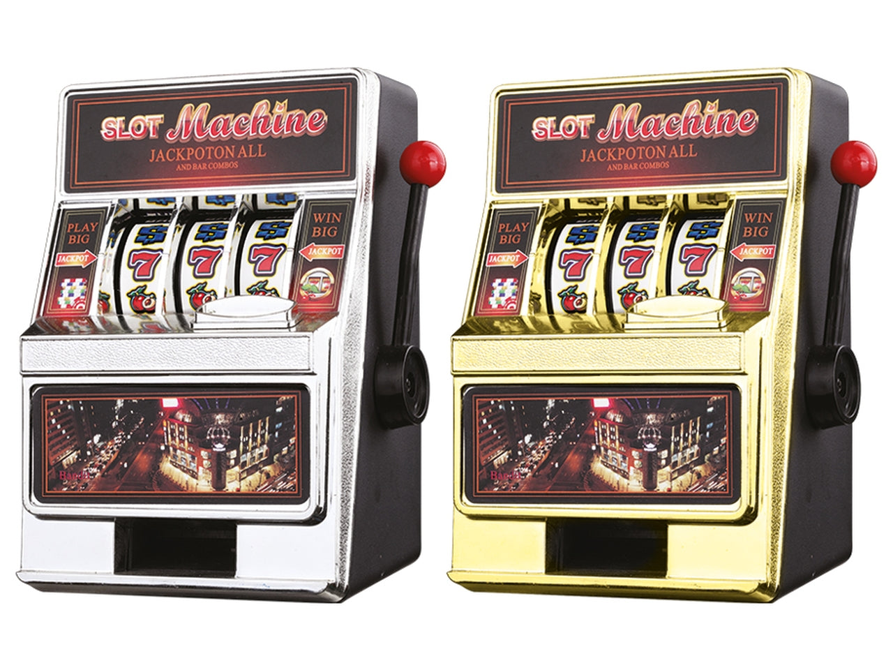 Gioco slot machine 13x10x18cm 2 modelli assortiti