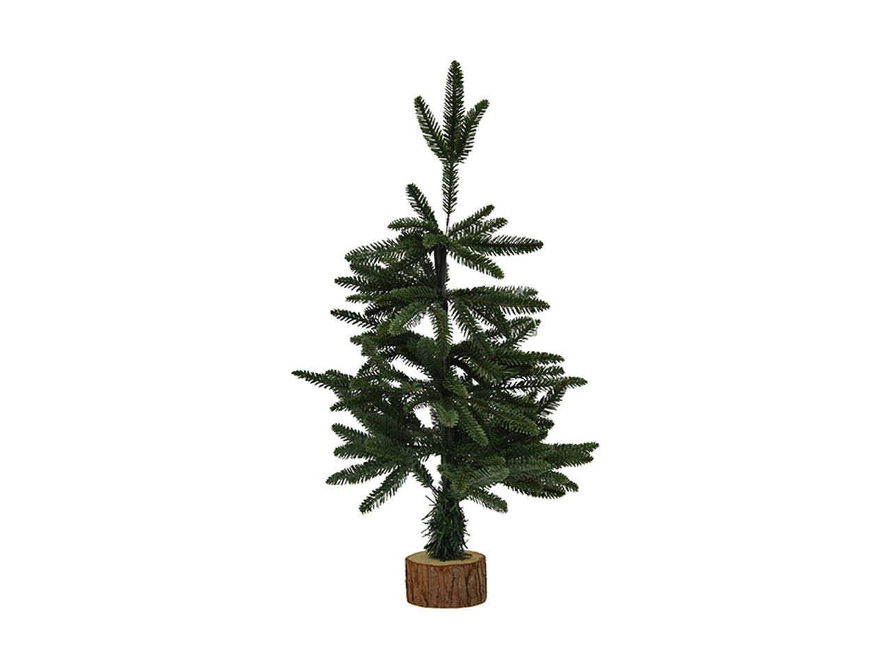 Albero 60cm 44 rami verde con base legno