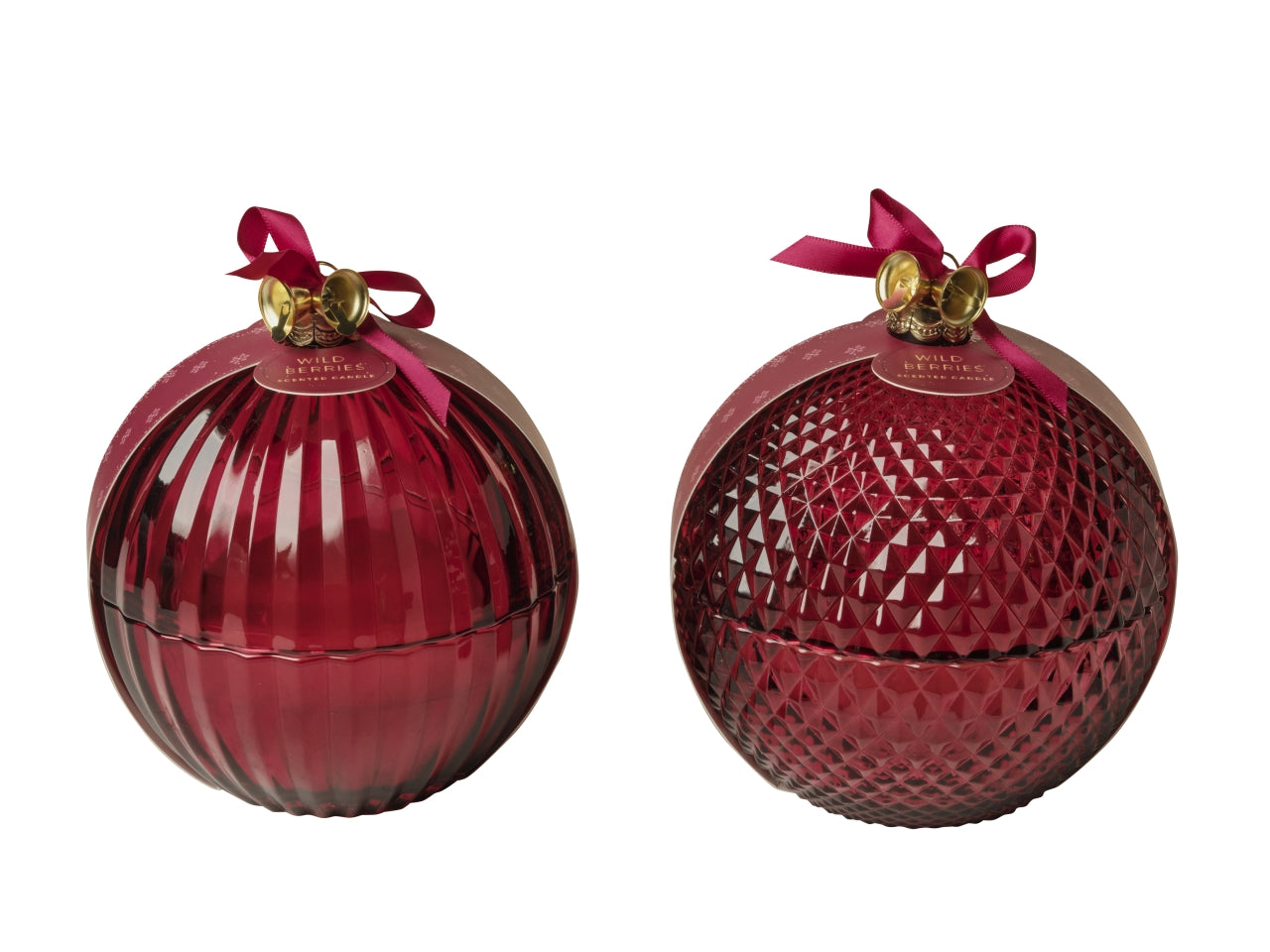 Sfera con candela d.12,8xh.13cm 253 rosso