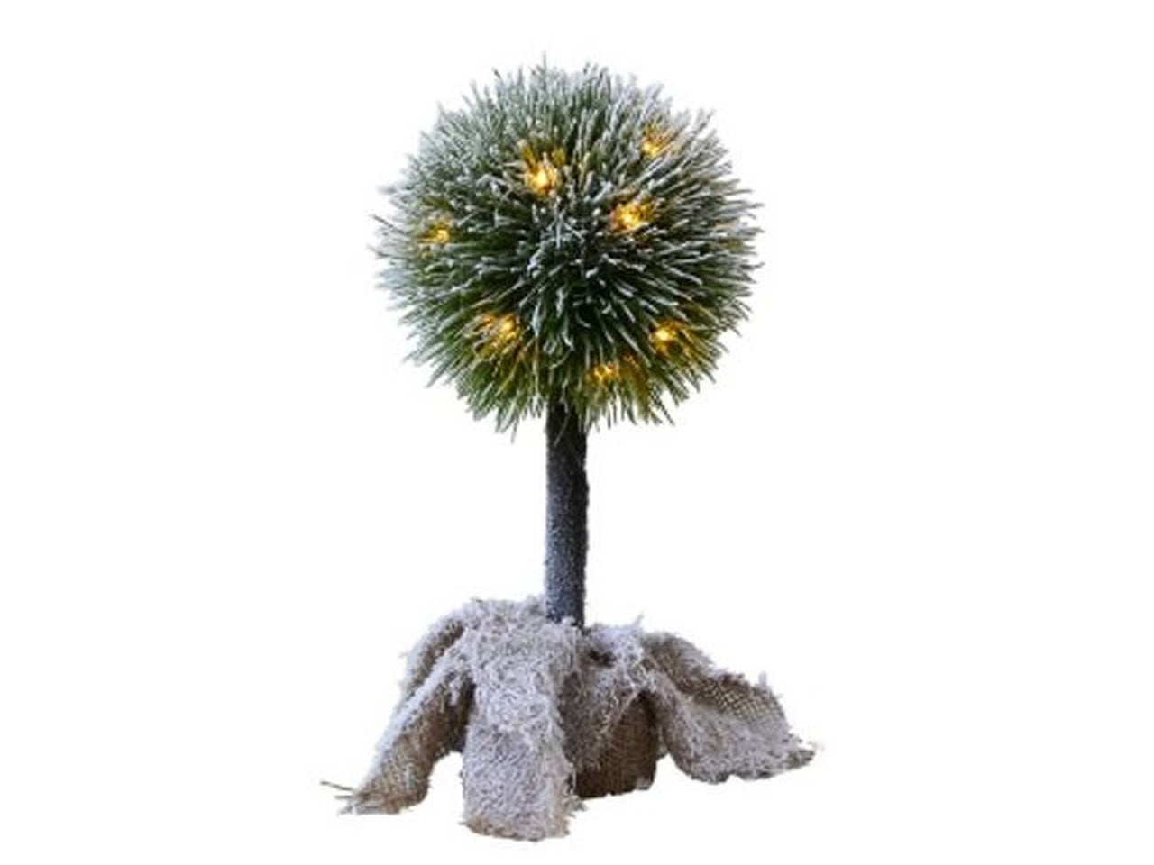 Albero palla h.42cm con luci e base juta
