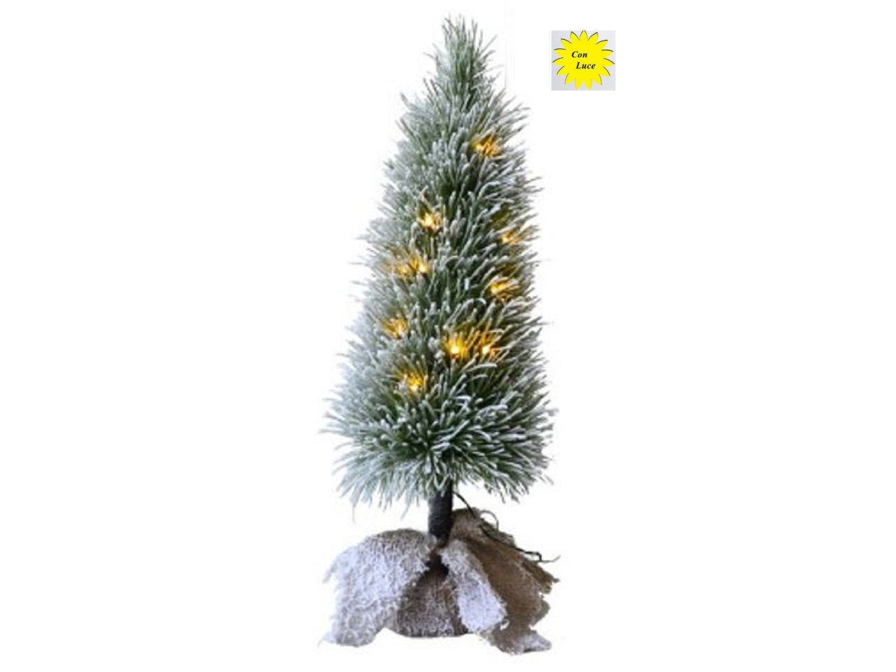 Albero 60cm con luci e base juta