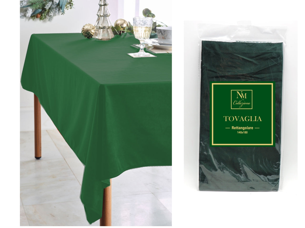 Tovaglia 140x180cm in velluto verde
