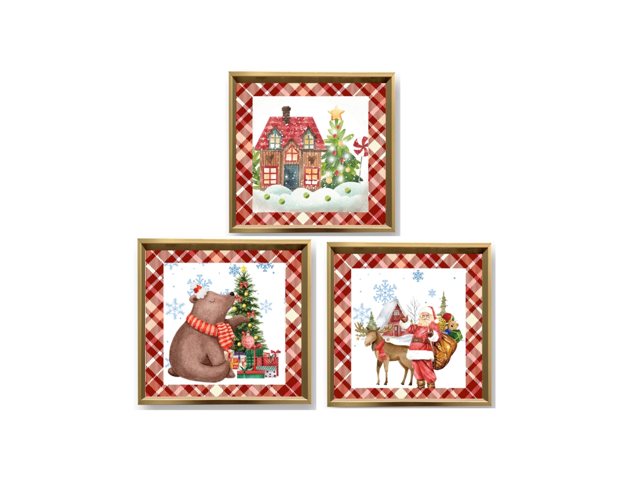 Vassoio mdf quadrato 20x20x3cm con bordo oro, disegni assortiti