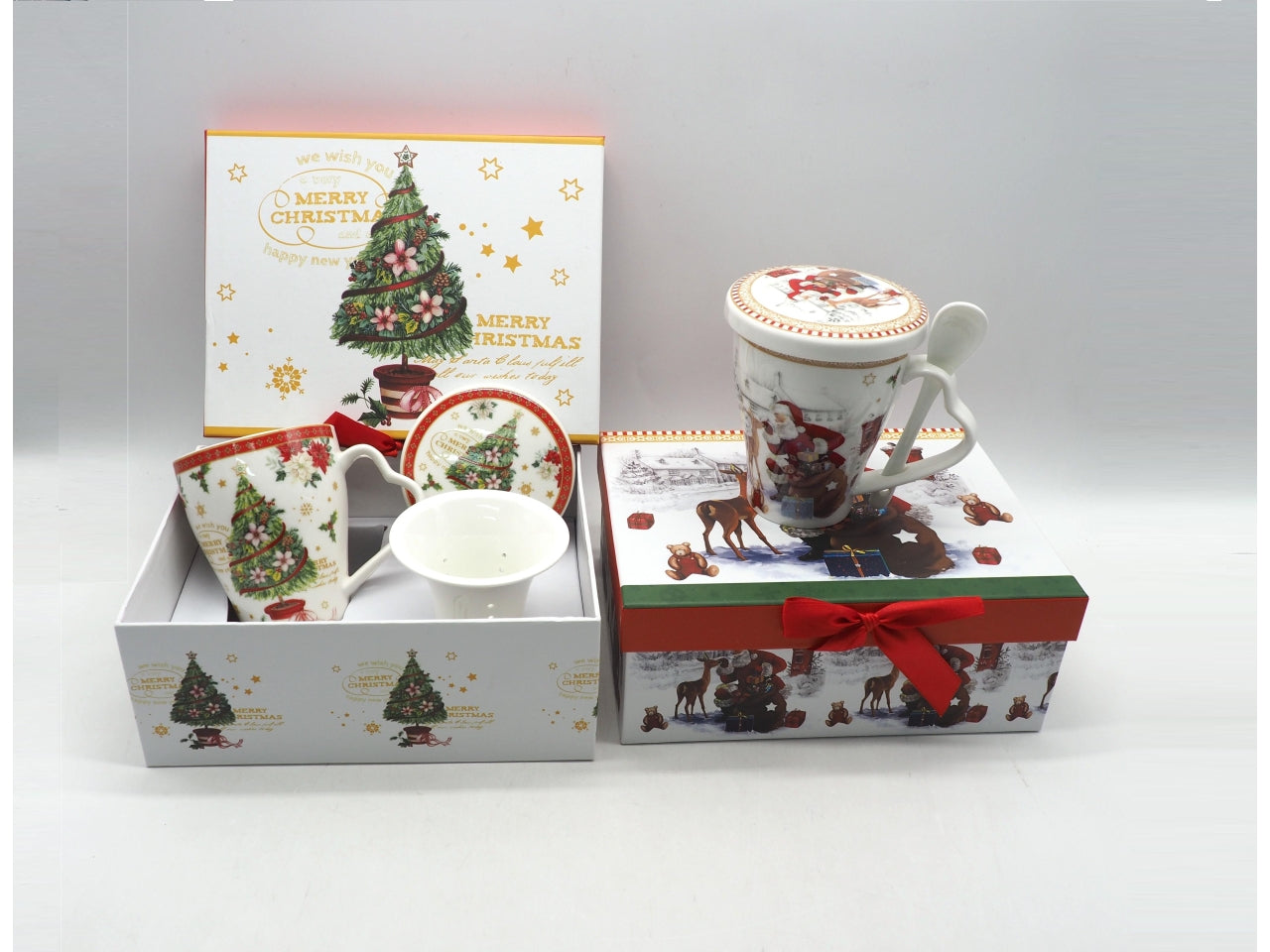 Tisaniera natalizia con filtro di ceramica in scatola regalo
