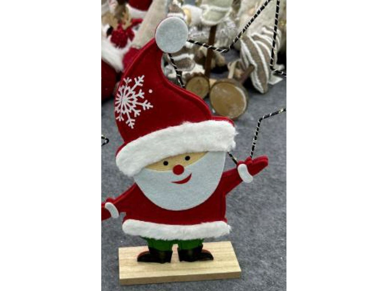 Babbo natale in panno con luci 32cm