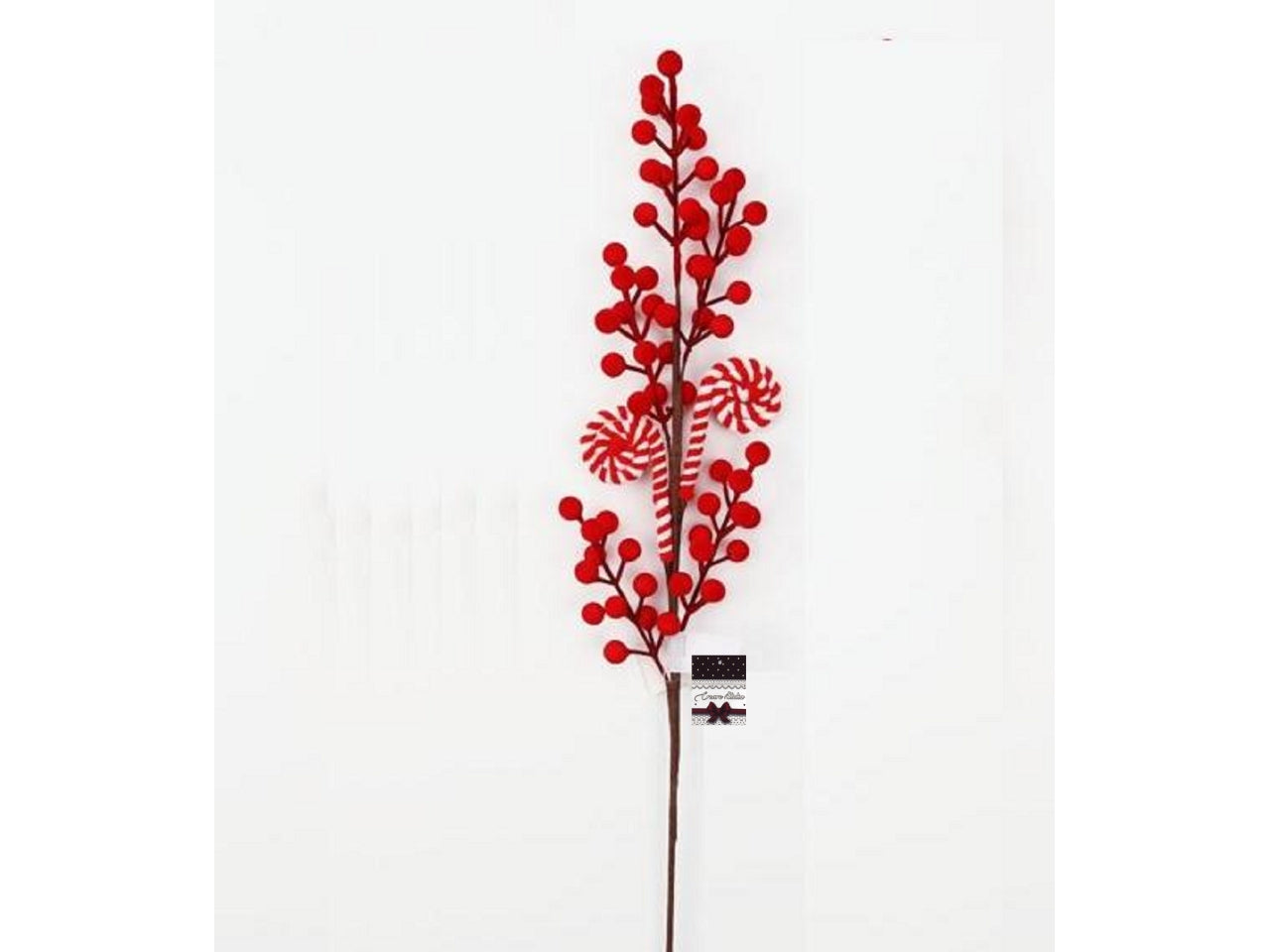 Ramo bacche 64cm linea candy rosso