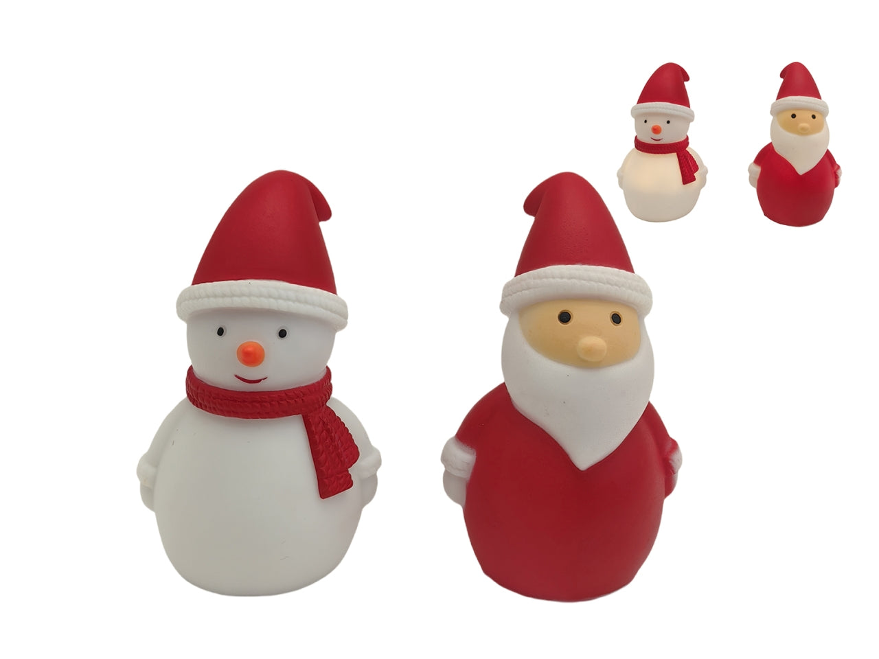 Babbo natale/pupazzo di neve h11 con luce calda