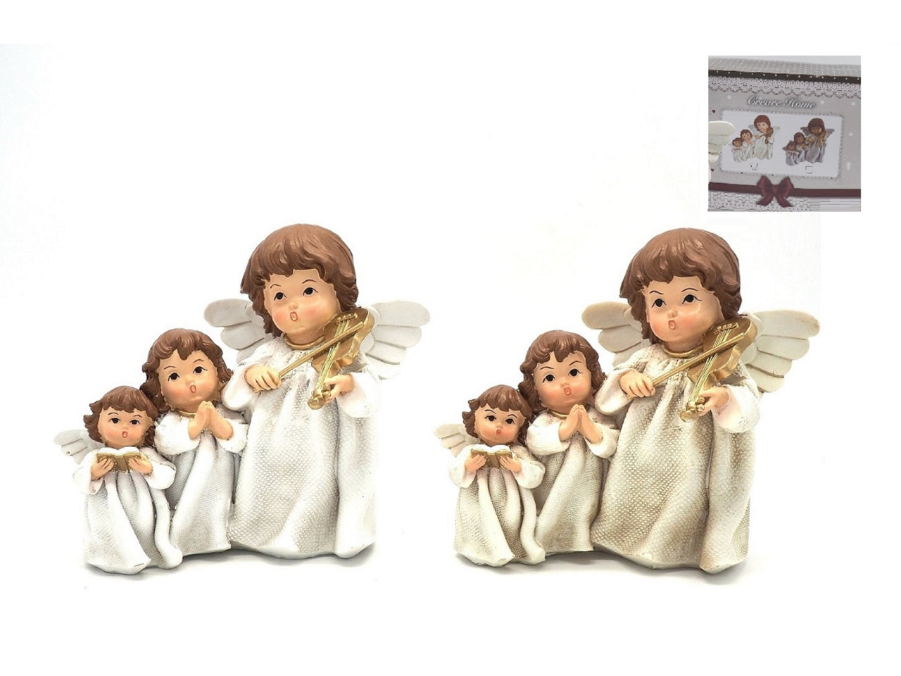 Angeli trittico 8x17xh.16,5cm crema o bianco