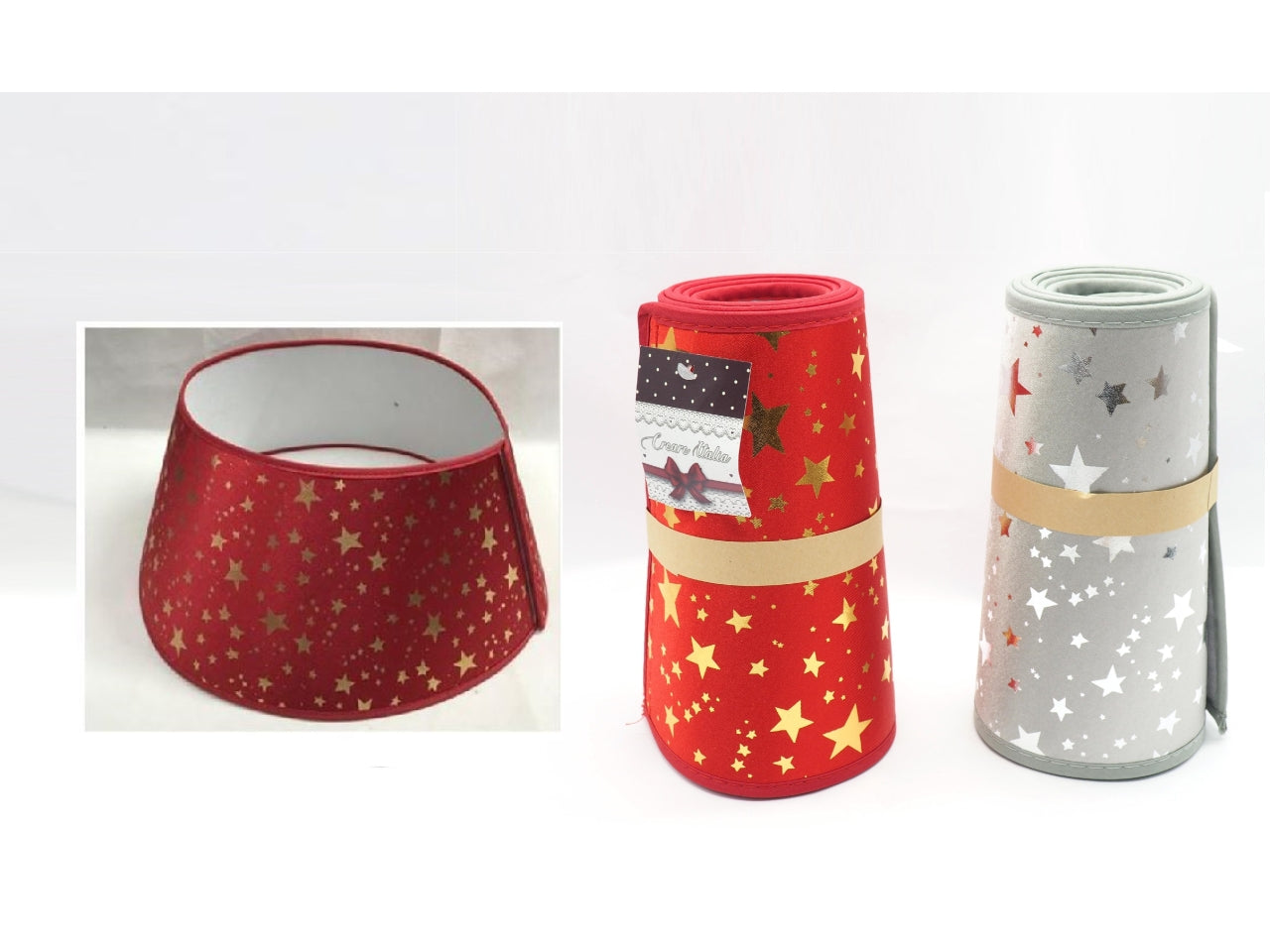 Coprialbero con stelle in panno rigido 40/58xh.22cm 2 colori