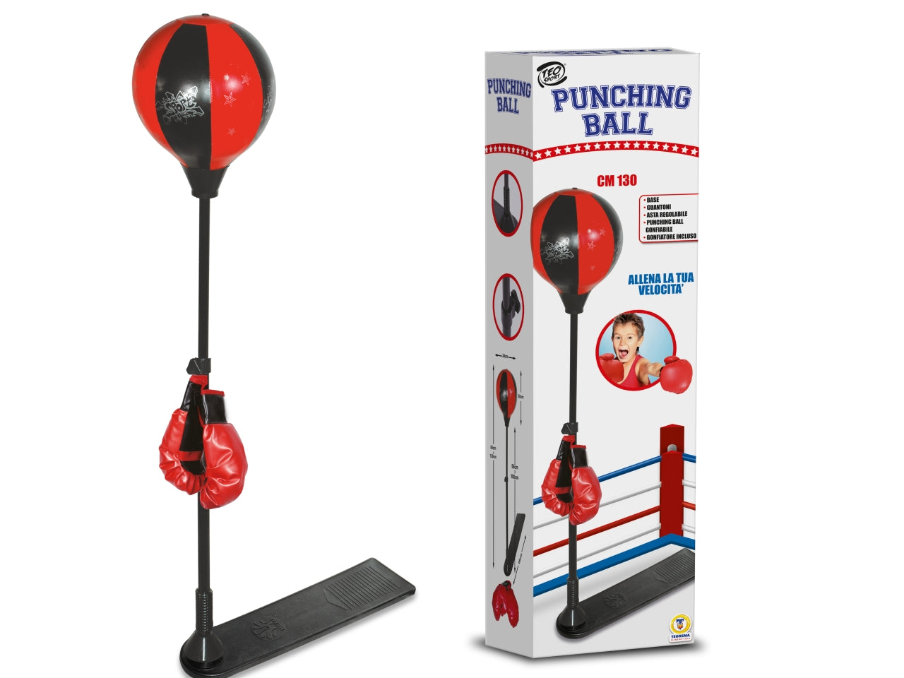 Teosport pungiball con pedana e guantoni