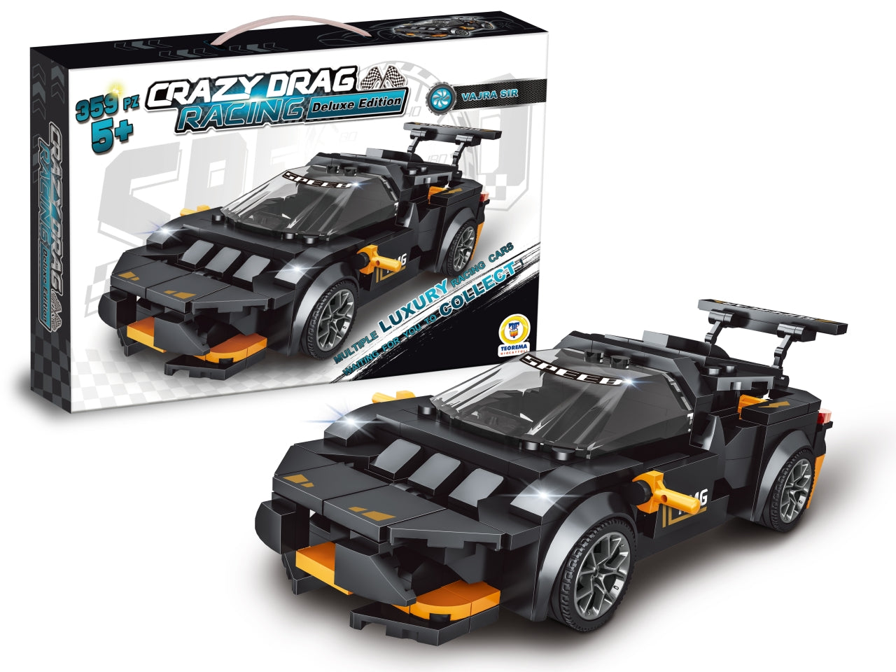 Costruzioni click clack racing car confezioni da 359pz