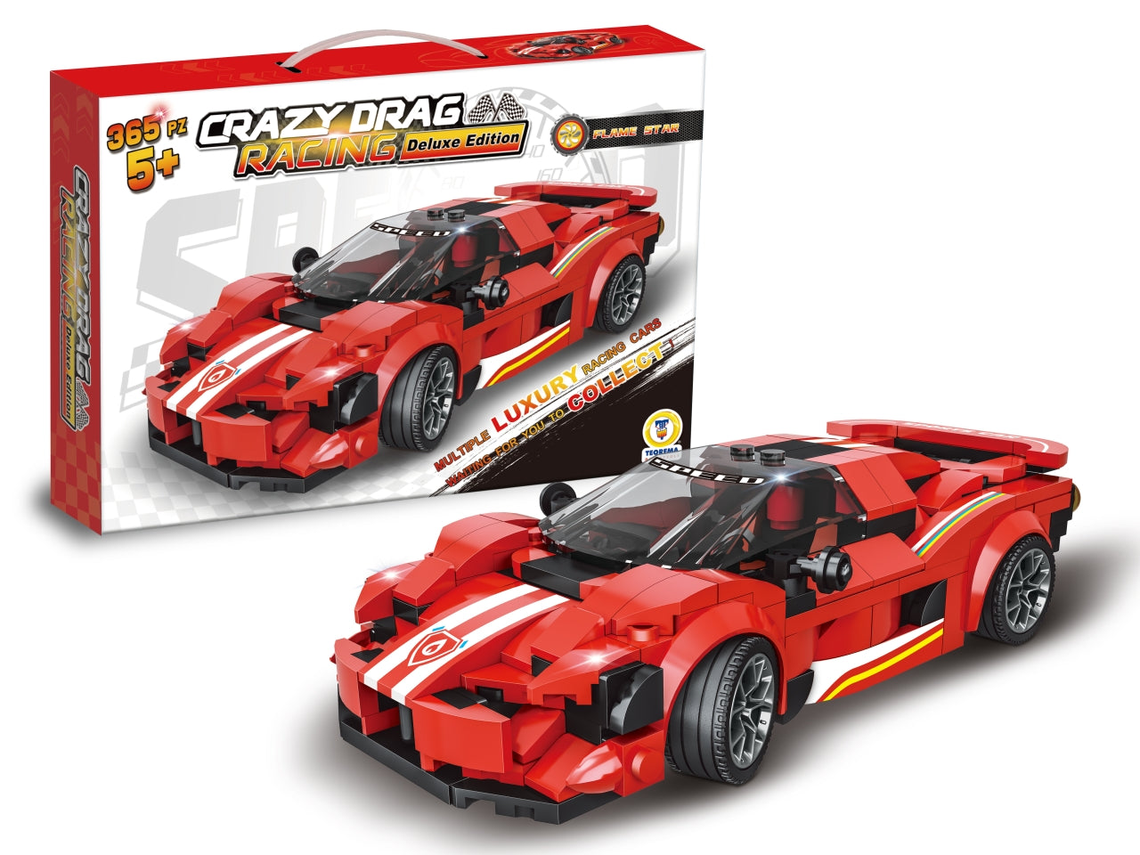 Costruzioni click clack racing car confezioni da 365pz