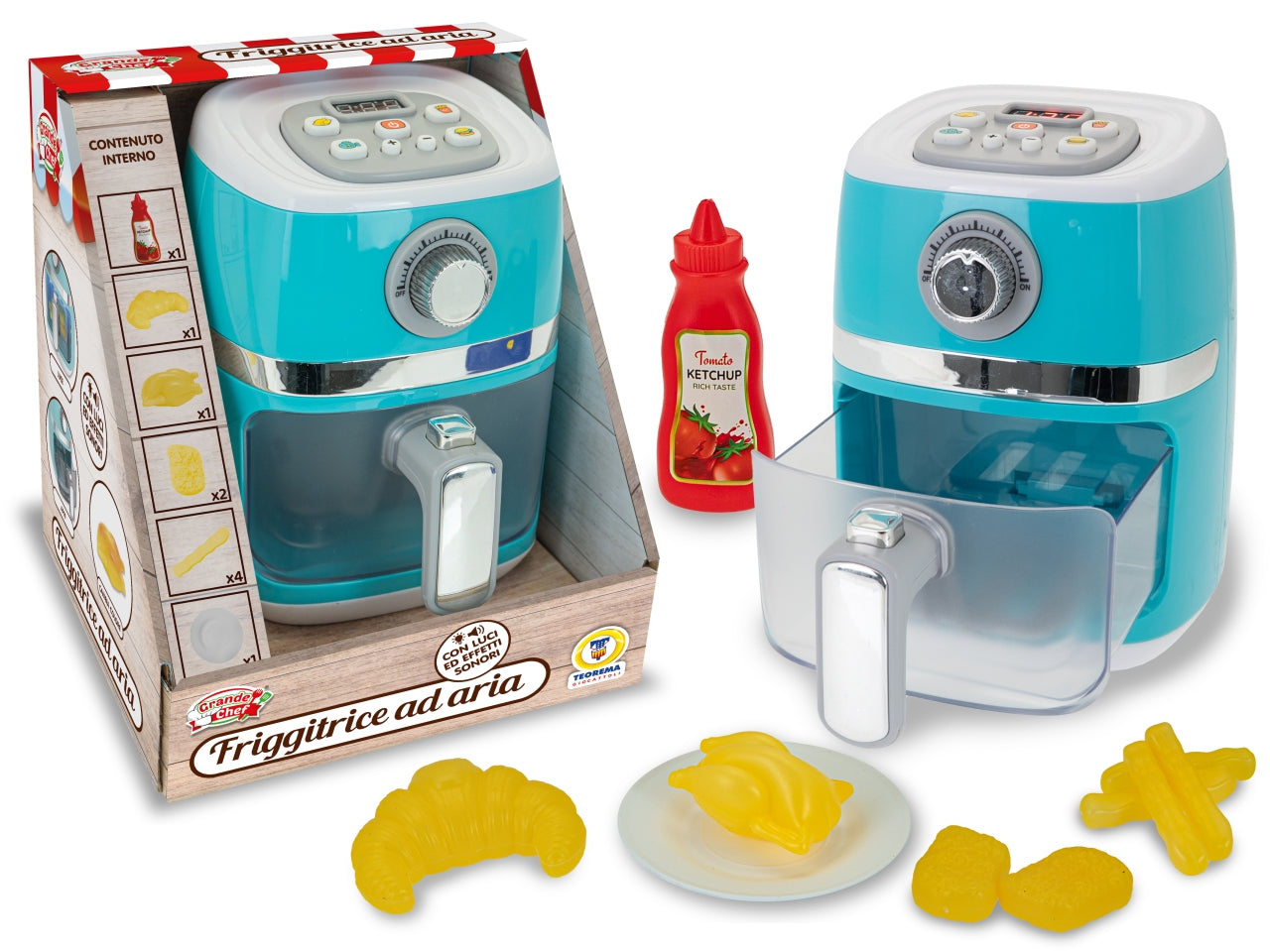 Grande chef friggitrice ad aria funzioni reali effetto cottura