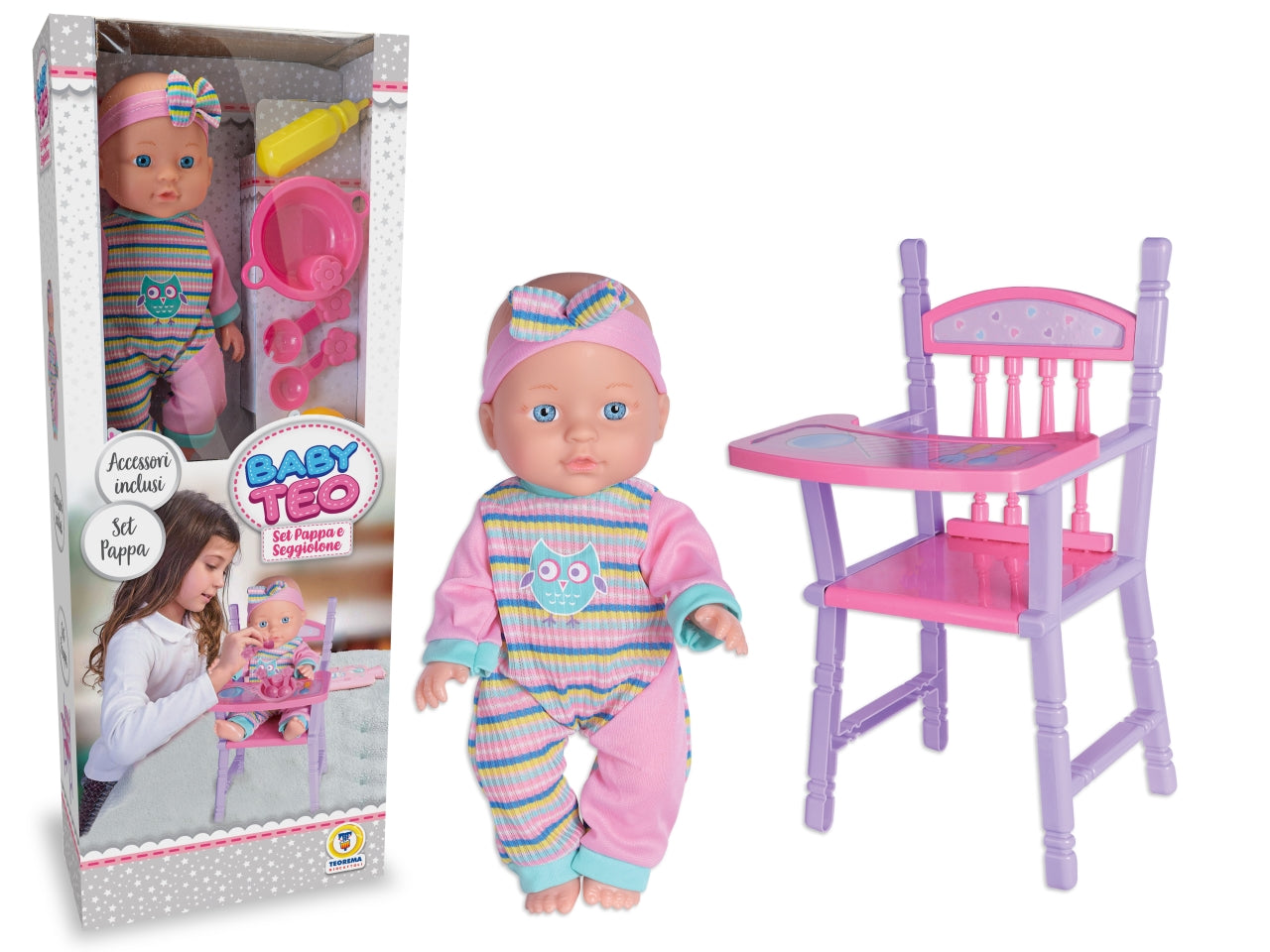 Baby Teo bebe' con seggiolone