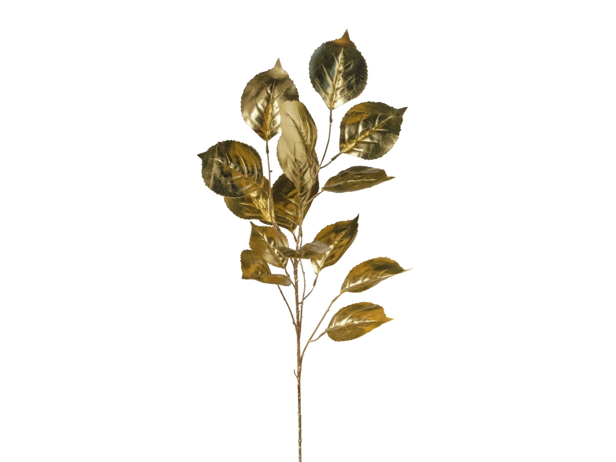 Ramo foglie ortensia 102cm maxi 091 oro