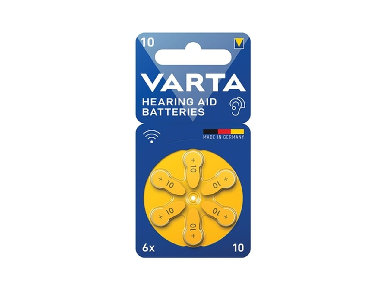 Varta V10 batteria bottone per apparecchi acustici in blister da 6 pezzi