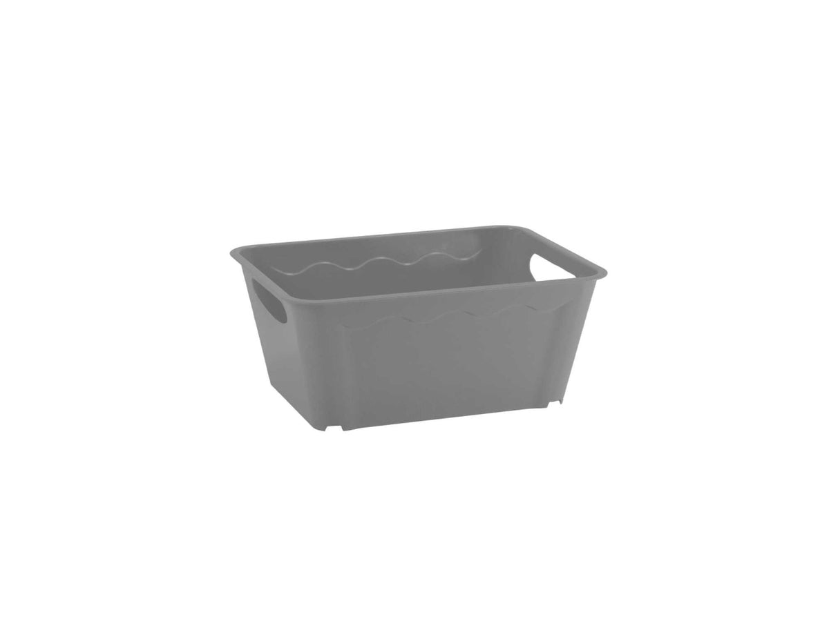 Cestino vulcano m 36x26x15hcm silver