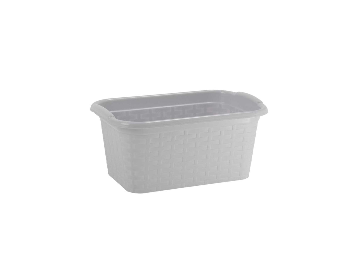 Cestino rattan rettangolare 30x19x13hcm bianco