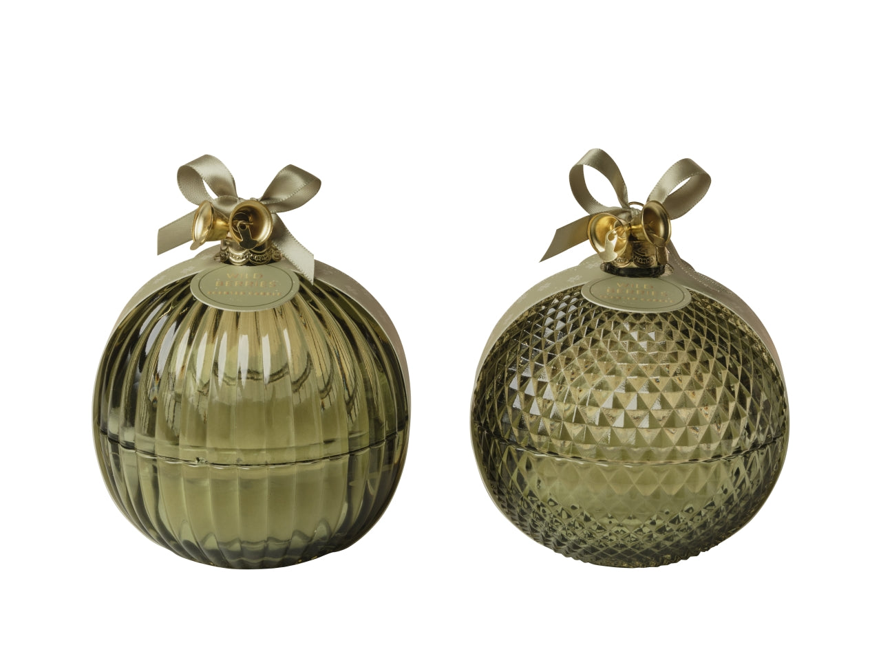 Sfera con candela d.11xh.11,5cm 093 verde