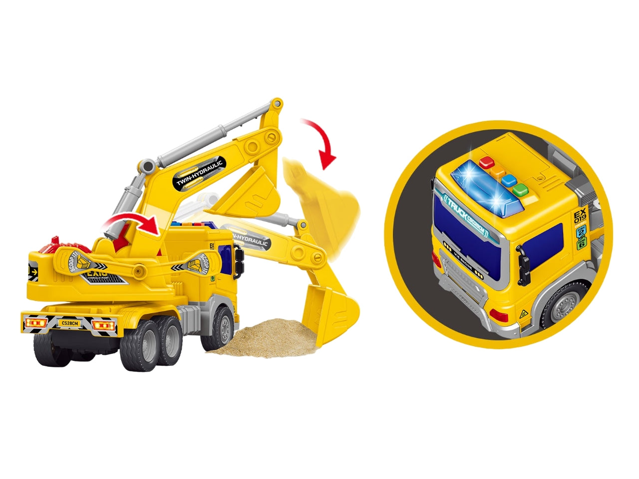Camion lavori stradali frizione con luci e suoni assortiti