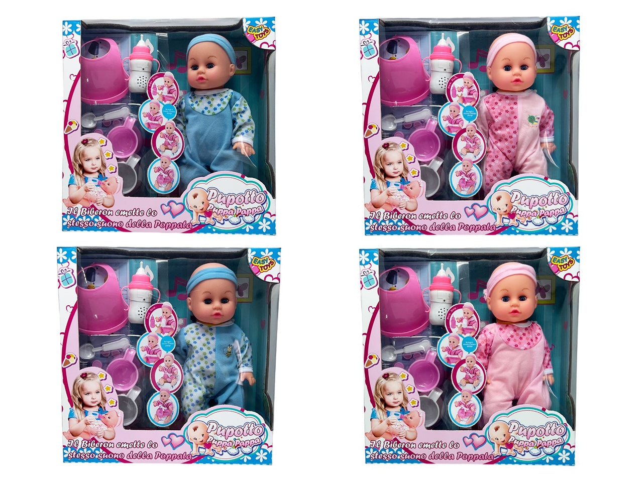 Bebe' Pupotto puppa pappa con biberon e suono