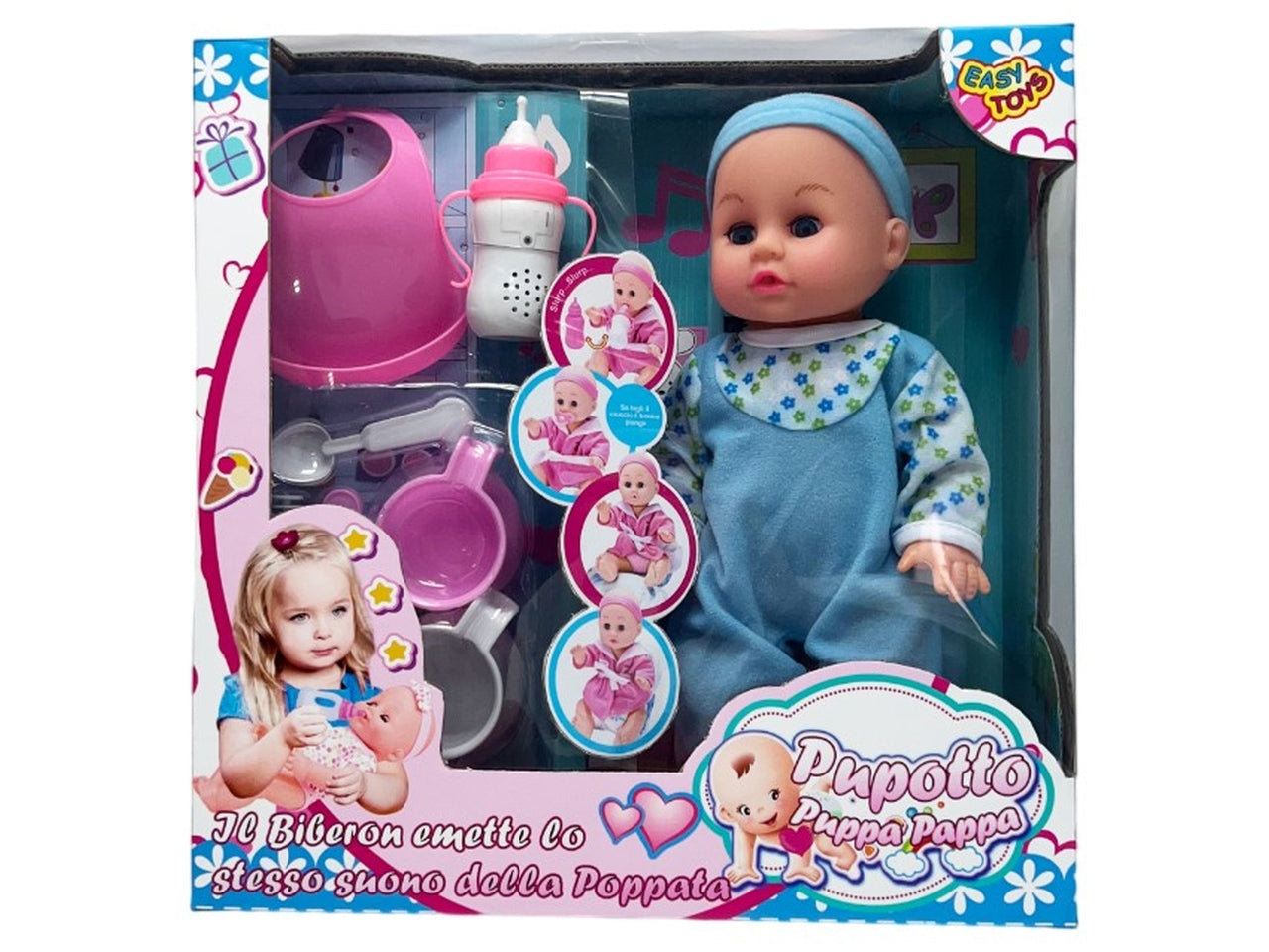 Bebe' Pupotto puppa pappa con biberon e suono
