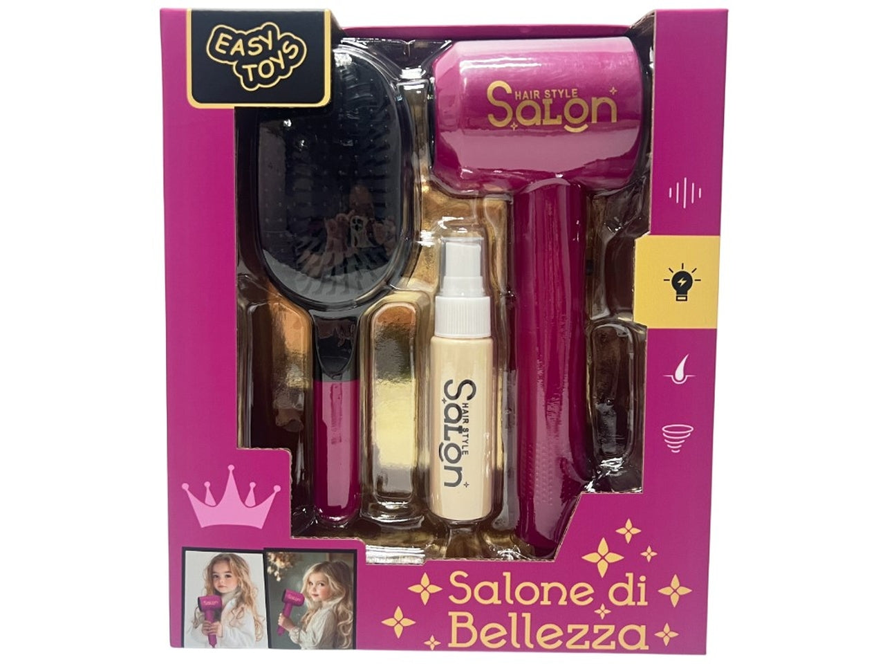 Gioco salone di bellezza c/phon batteria e accessori