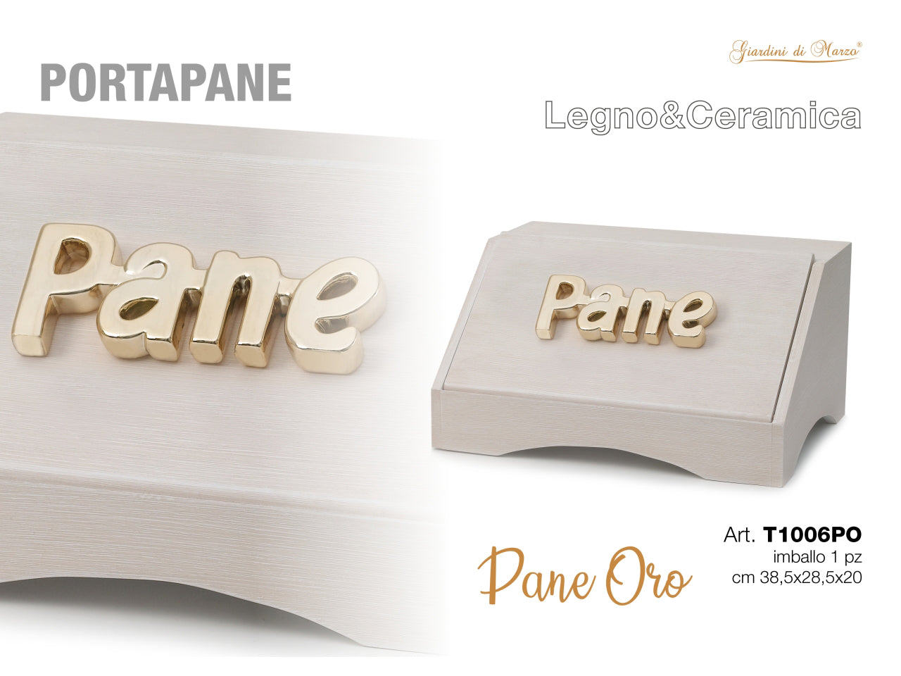 Portapane beige pane oro