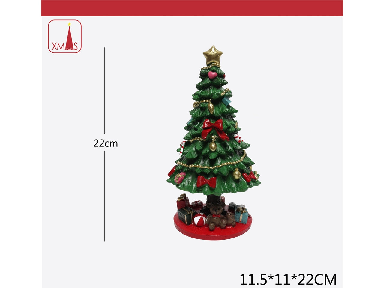 Albero 22cm con base rossa