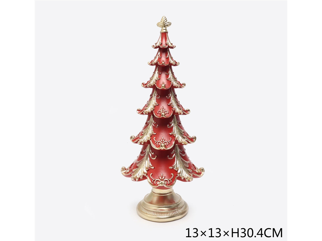 Albero 30cm rosso e oro