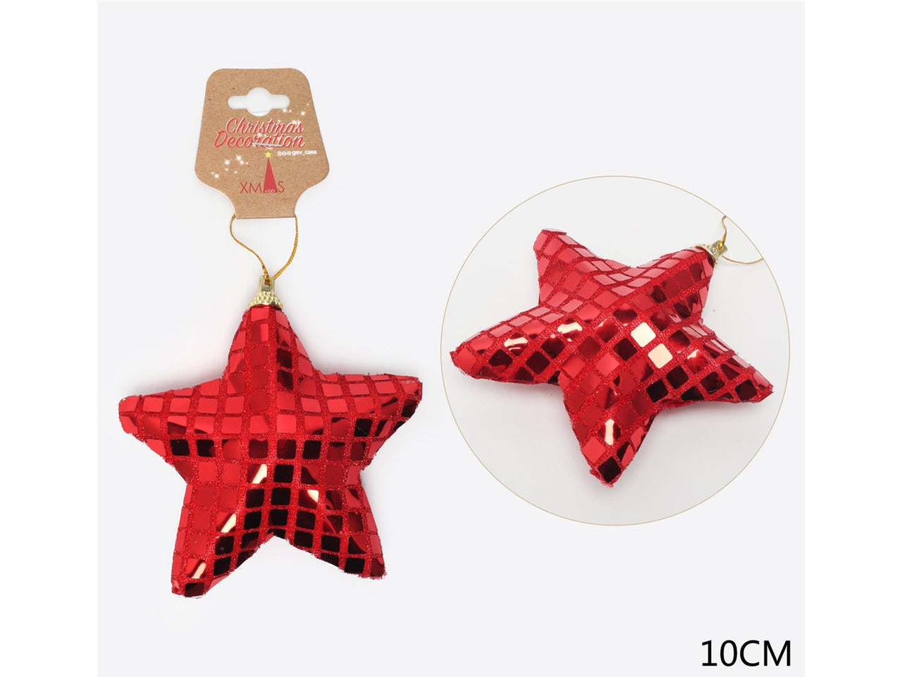 Appendino stella 10cm rosso