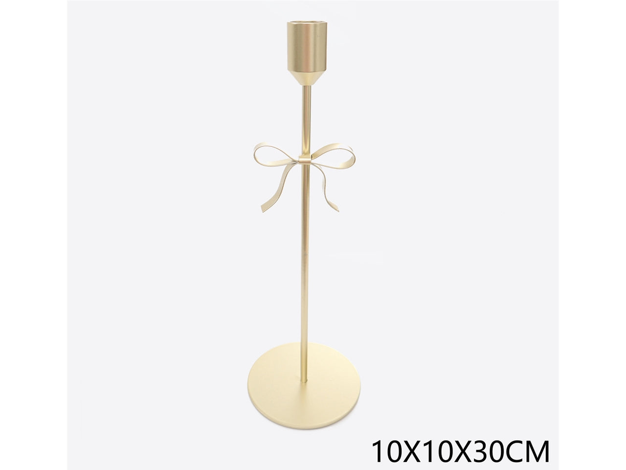 Portacandele 10xh.30cm 1posto in metallo oro